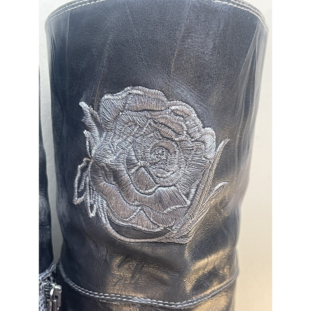 Mark Nason Women's Siren Size 7 Black  Leather Thigh High Boots Italy - Picture 3 of 15